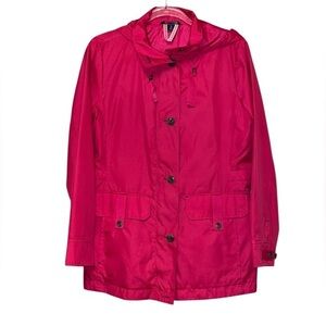 Lands’ End Hot Pink Coral Hooded Jacket Coat Raincoat Size Small 6/8